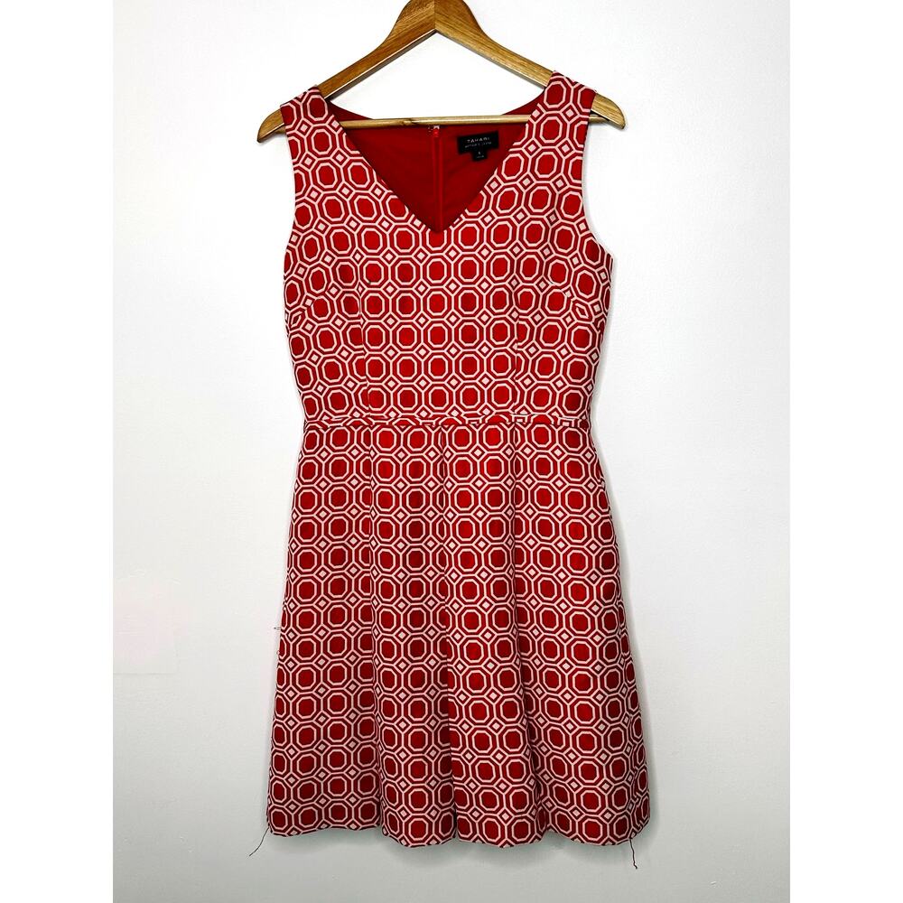 Tahari Arthur S. Levine geometric print pattern dress Womans 8